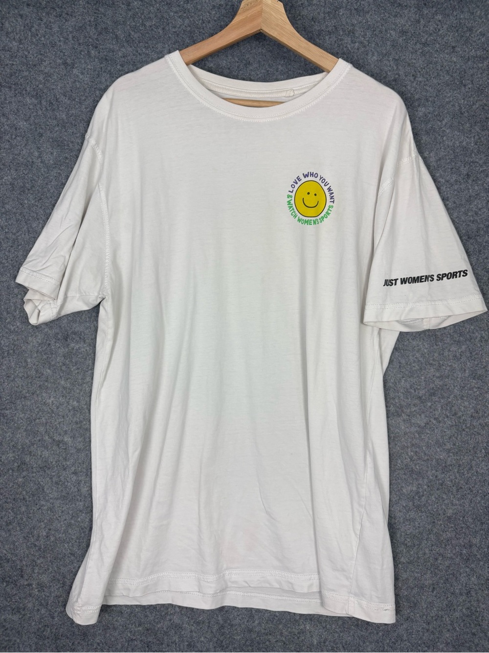 Just Women’s Sports Love Who You Want Graphic Tee White XL